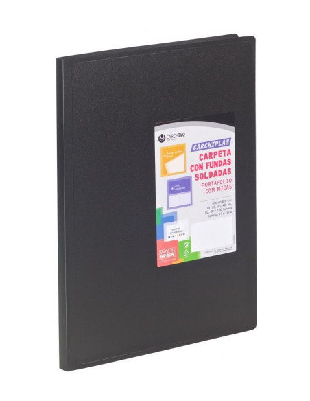 CARPETA CARCHIPLAS-BOOK A4 POLIPROPILENO 30 FUNDAS SOLDADAS NEGRO CARCHIVO 50303006
