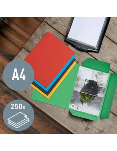 CARPETA CARTON 3 SOLAPAS A4 RECYCLE 100% ROJO...