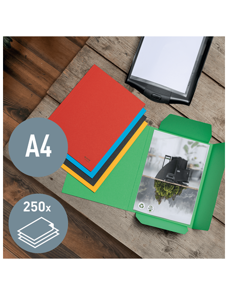 CARPETA CARTON 3 SOLAPAS A4 RECYCLE 100% ROJO LEITZ 39060025