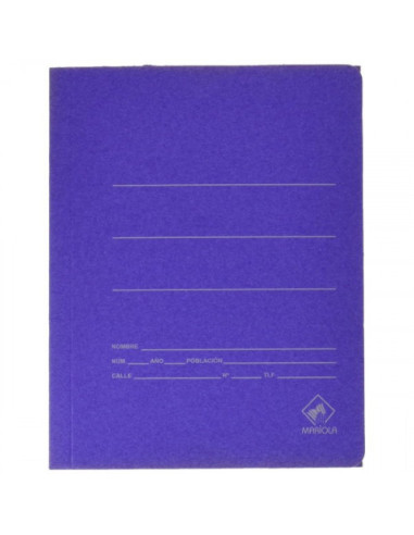 CARPETA CARTON AZUL 500 GR./M2. CUARTO GOMA SENCILLA MARIOLA 1040