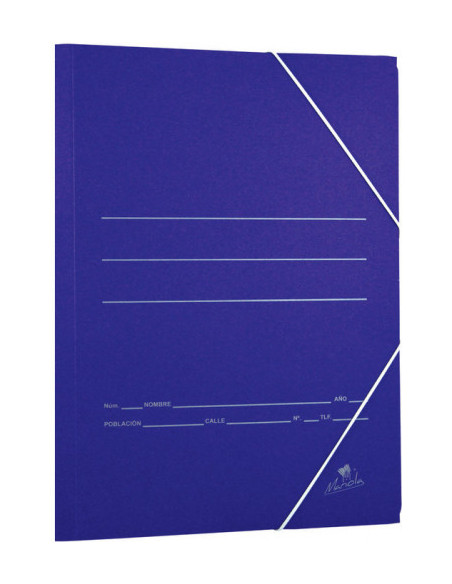 CARPETA CARTON AZUL 500 GR./M2. FOLIO GOMA SENCILLA MARIOLA 1080