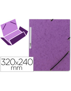 CARPETA CARTON SIMIL PRESPAN 500 GR./M2. FOLIO GOMA SOLAPA VIOLETA MARIOLA 1525VI