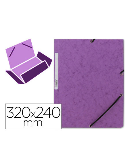 CARPETA CARTON SIMIL PRESPAN 500 GR./M2. FOLIO GOMA SOLAPA VIOLETA MARIOLA 1525VI