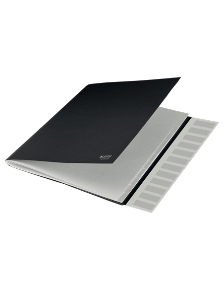 CARPETA CLASIFICADORA DE CARTON 12 POSICIONES A4 RECYCLE 100% NEGRO LEITZ 39150095