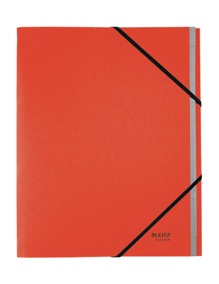 CARPETA CLASIFICADORA DE CARTON 12 POSICIONES A4 RECYCLE 100% ROJO LEITZ 39150025