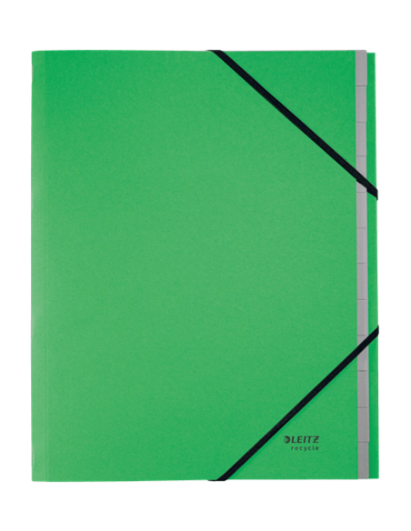 CARPETA CLASIFICADORA DE CARTON 12 POSICIONES A4 RECYCLE 100% VERDE LEITZ 39150055