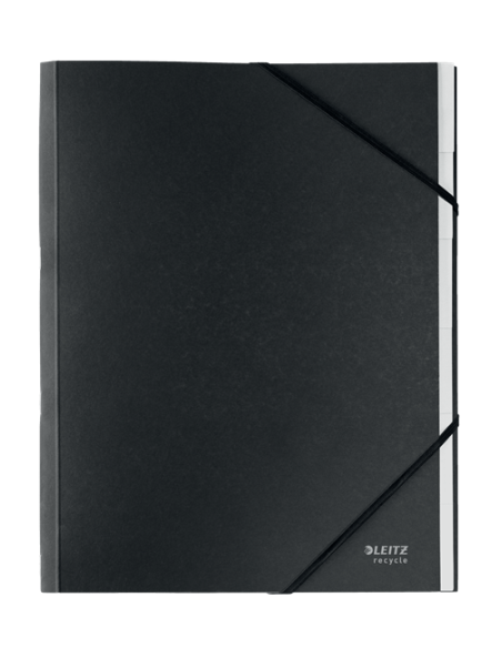 CARPETA CLASIFICADORA DE CARTON 6 POSICIONES A4 RECYCLE 100% NEGRO LEITZ 39140095
