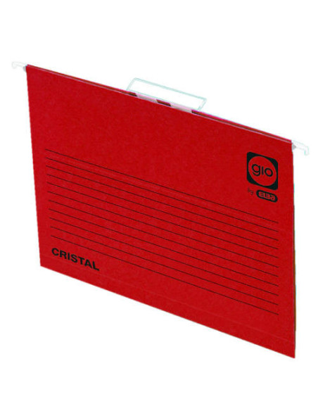 CARPETA COLGANTE CAJÓN VISOR CORTO CRISTAL FOLIO LOMO V COLOR ROJO GIO 400021956