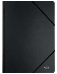 CARPETA DE CARTON CON GOMAS Y SIN SOLAPAS A4 RECYCLE 100% NEGRO LEITZ 39080095
