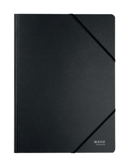 CARPETA DE CARTON CON GOMAS Y SIN SOLAPAS A4 RECYCLE 100% NEGRO LEITZ 39080095