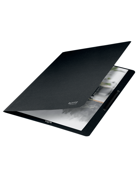 CARPETA DE CARTON CON GOMAS Y SIN SOLAPAS A4 RECYCLE 100% NEGRO LEITZ 39080095