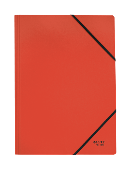 CARPETA DE CARTON CON GOMAS Y SIN SOLAPAS A4 RECYCLE 100% ROJO LEITZ 39080025