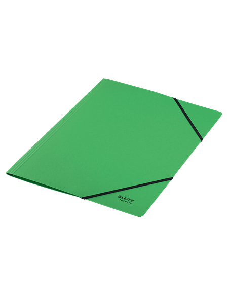 CARPETA DE CARTON CON GOMAS Y SIN SOLAPAS A4 RECYCLE 100% VERDE LEITZ 39080055