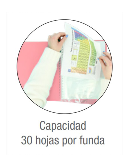 CARPETA DE FUNDAS ESPIRAL LIVE & GO TP A4 C/GOMA 30 FUNDAS - SURTIDO VIVOS OXFORD 400146217