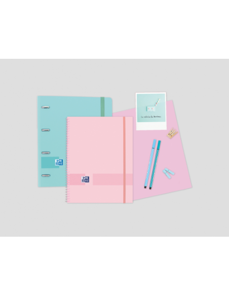 CARPETA DE FUNDAS ESPIRAL LIVE & GO TP A4 C/GOMA 40 FUNDAS - SURTIDO PASTEL OXFORD 400146224