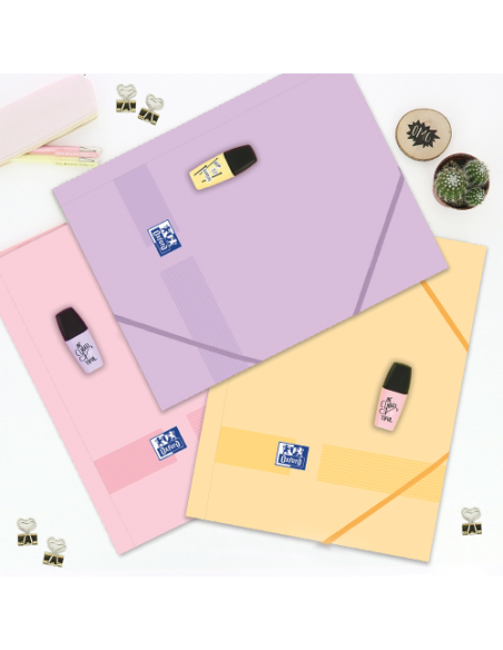 CARPETA DE GOMAS CON SOLAPAS LIVE & GO TP A4+ - SURTIDO PASTEL OXFORD 400146208