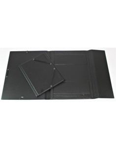 CARPETA FORMATO CUARTO GOMAS Y SOPALAS PVC NEGRA IBERPLAS 341CS00