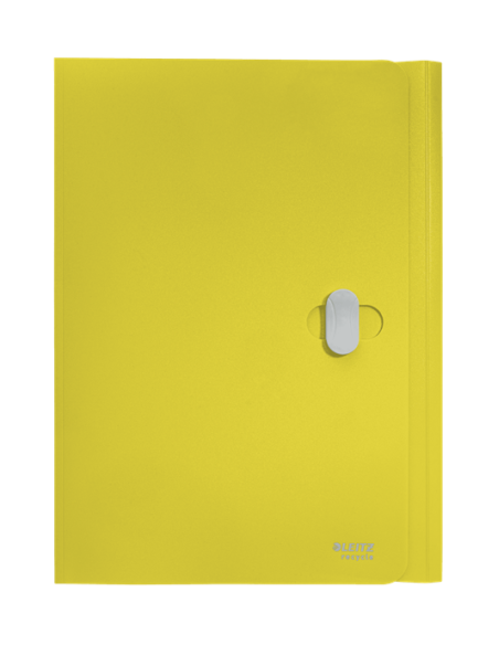 CARPETA POLIPROPILENO 3 SOLAPAS Y CIERRE BROCHE GIRATORIO A4 RECYCLE AMARILLO LEITZ 46220015