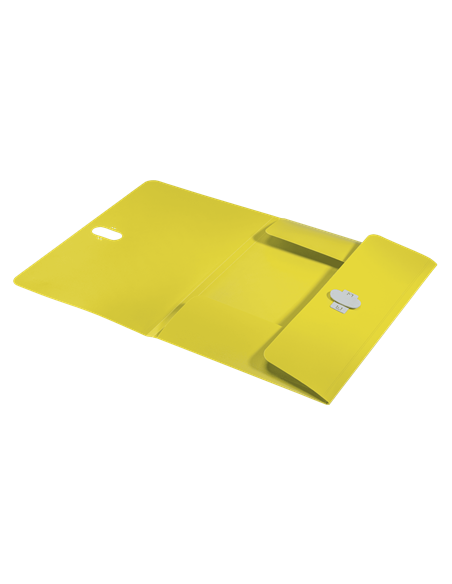 CARPETA POLIPROPILENO 3 SOLAPAS Y CIERRE BROCHE GIRATORIO A4 RECYCLE AMARILLO LEITZ 46220015