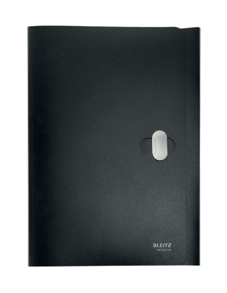 CARPETA POLIPROPILENO 3 SOLAPAS Y CIERRE BROCHE GIRATORIO A4 RECYCLE NEGRO LEITZ 46220095