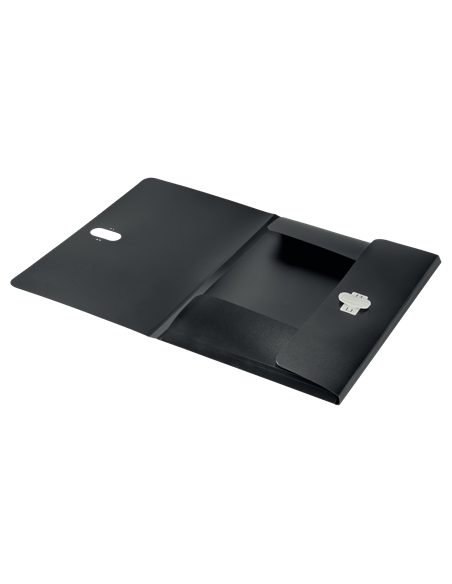 CARPETA POLIPROPILENO 3 SOLAPAS Y CIERRE BROCHE GIRATORIO A4 RECYCLE NEGRO LEITZ 46220095