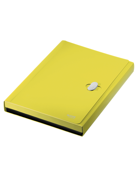 CARPETA POLIPROPILENO ACORDEON 5 POSICIONES+BOLSILLO FRONTAL BROCHE GIRATORIO A4 RECYCLE AMARILLO LEITZ 46240015