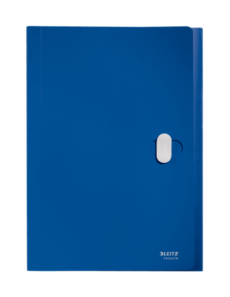 CARPETA POLIPROPILENO ACORDEON 5 POSICIONES+BOLSILLO FRONTAL BROCHE GIRATORIO A4 RECYCLE AZUL LEITZ 46240035