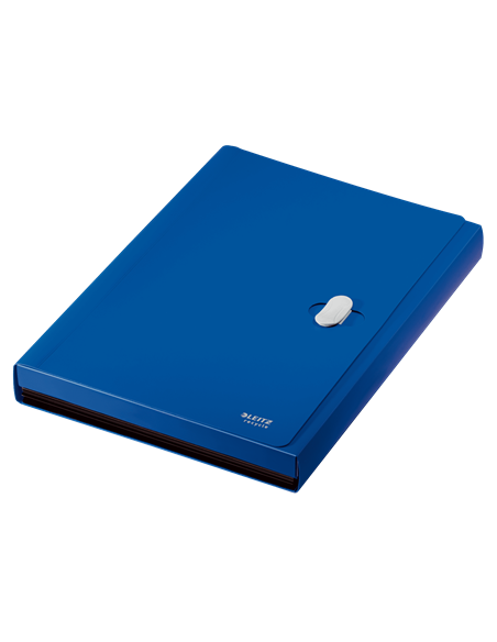 CARPETA POLIPROPILENO ACORDEON 5 POSICIONES+BOLSILLO FRONTAL BROCHE GIRATORIO A4 RECYCLE AZUL LEITZ 46240035