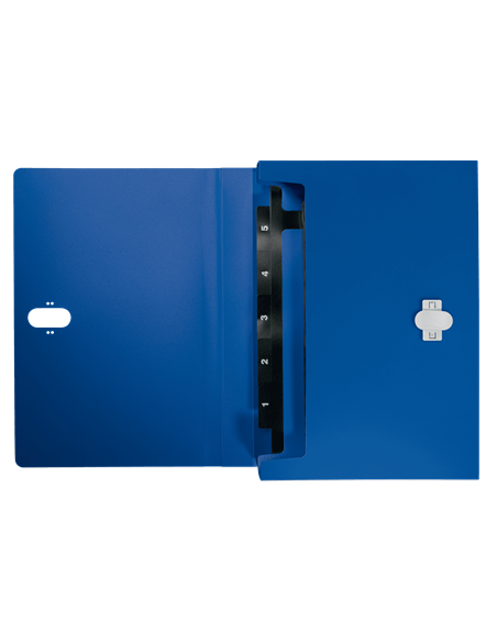 CARPETA POLIPROPILENO ACORDEON 5 POSICIONES+BOLSILLO FRONTAL BROCHE GIRATORIO A4 RECYCLE AZUL LEITZ 46240035
