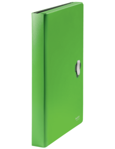 CARPETA POLIPROPILENO ACORDEON 5 POSICIONES+BOLSILLO FRONTAL BROCHE GIRATORIO A4 RECYCLE VERDE LEITZ 46240055