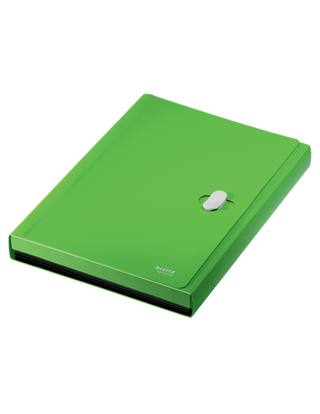 CARPETA POLIPROPILENO ACORDEON 5 POSICIONES+BOLSILLO FRONTAL BROCHE GIRATORIO A4 RECYCLE VERDE LEITZ 46240055