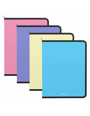 CARPETA POLIPROPILENO CON CREMALLERA MATT PASTEL A4 COLORES SURTIDOS ERICH KRAUSE 59221