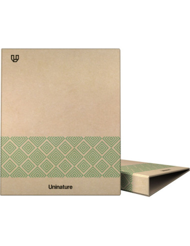 CARPETA RECICLADA ANILLAS 4x25MM KRAFT SOFT A4 VERDE UNINATURE 7323820