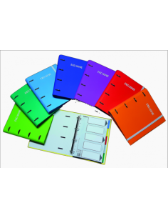 CARPETA SERIE EXCLUSIVE CARPEBLOCK A4 4 ANILLAS MIXTA 35MM + RECAMBIO 120H. 5X5 GRECA 8 COLORES SURTIDOS PACSA 25007
