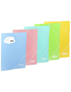 CARPETA SOLAPAS SOFT POLIPROPILENO C/ETIQUETA Y GOMA SALMÓN CARCHIVO 20160114 2