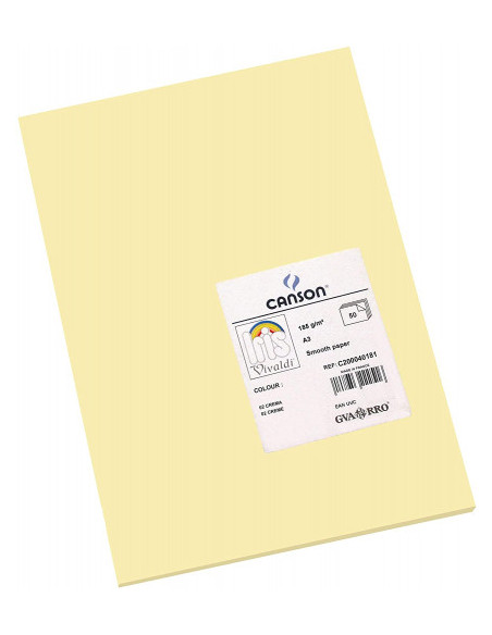 PACK 50 HOJAS CARTULINA IRIS A3 185G CREMA CANSON C200040181