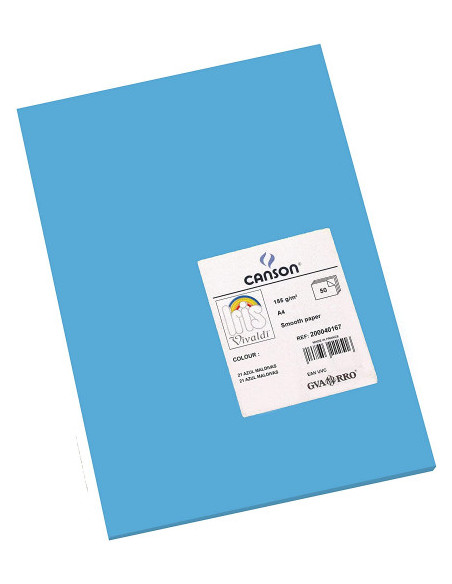 PACK 50 HOJAS CARTULINA IRIS A4 185G AZUL CANSON C200040167 PACK 50 HOJAS CARTULINA IRIS A4 185G AZUL CANSON C200040167