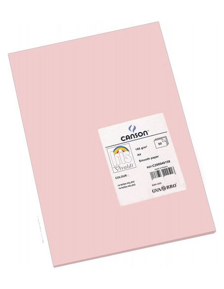 PACK 50 HOJAS CARTULINA IRIS A4 185G ROSA CANSON C200040159