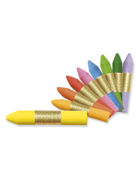 CERAS MANLEY (COLORES FLÚOR+PASTEL) ESTUCHE 10