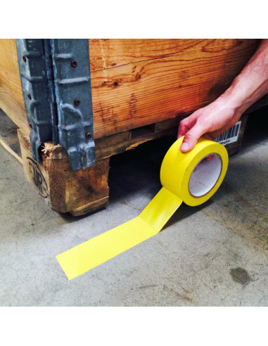 CINTA ADHESIVA SUELO AMARILLO, 33 METROS X 5 CM...