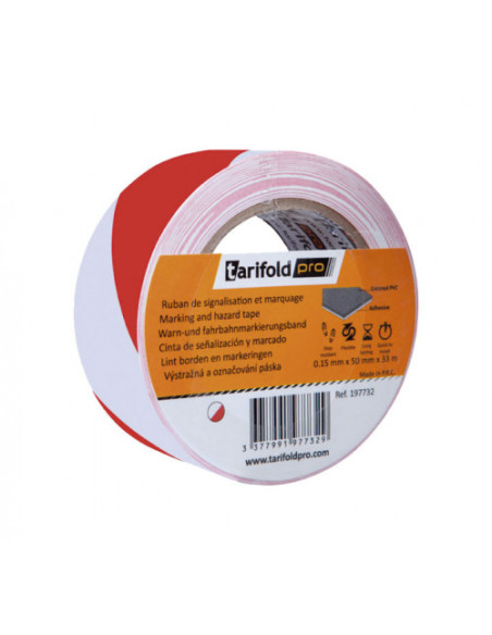 CINTA ADHESIVA SUELO BLANCO-ROJO