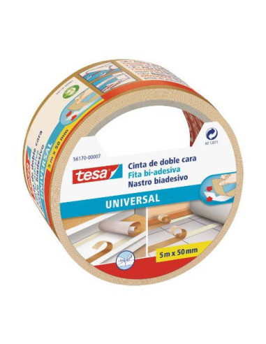 CINTA ADHESIVA UNIVERSAL DOBLE CARA ESPECIAL MOQUETAS 50MM.X5M. TESA 56170-00007-11