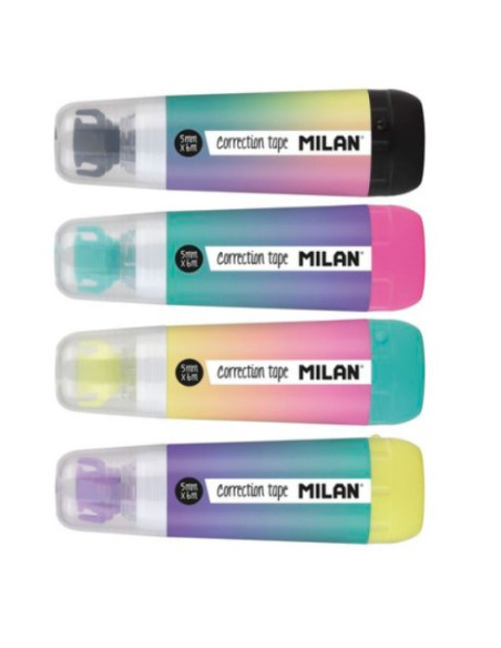 CUBO EXPOSITOR 40 CINTAS CORRECTORAS CILÍNDRICAS 5 MM X 6 M SERIE SUNSET MILAN 1301940SN
