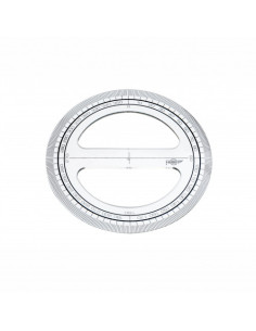 CIRCULO TRANSPARENTE EN PLASTICO INYECTADO GRADUADO Y BISELADO 12 CM. FAIBO 220