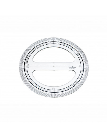 CIRCULO TRANSPARENTE EN PLASTICO INYECTADO GRADUADO Y BISELADO 12 CM. FAIBO 220