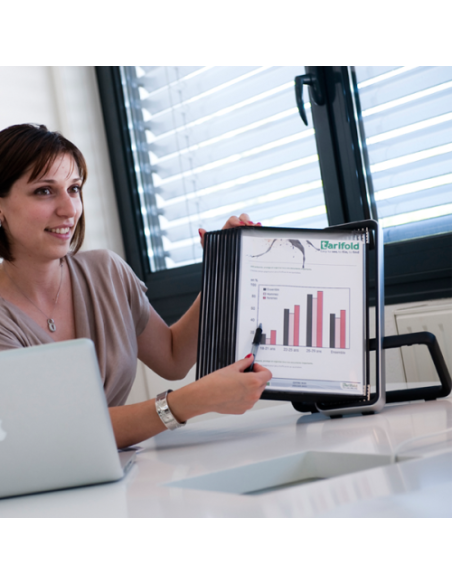 CLASIFICADOR DE MESA VEO CON 10 FUNDAS PP A4 NEGRO TARIFOLD 744107