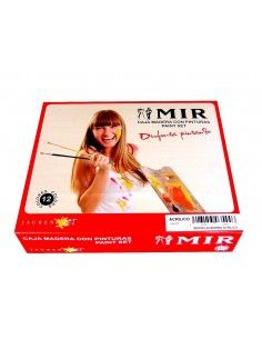 CAJA MADERA PINTURAS OLEO 12 COLORES MIR 2