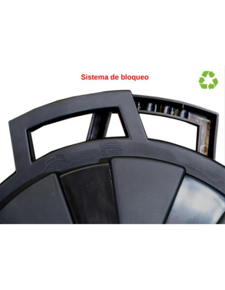 CONTENEDOR SOSTENIBLE DE RECICLAJE CON TAPA 100 LITROS 54X64X68 CM PP NEGRO ARCHIVO 2000 CP1426100 NE