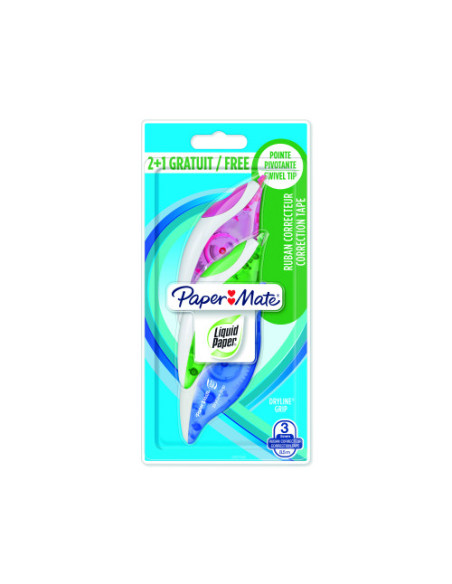 CORRECTOR DRYLINE GRIP BL 2+1 PAPER MATE 2027780