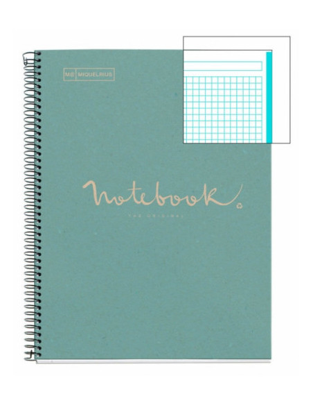 CUADERNO 100% RECICLADO NB-1 A4 80HOJAS ECOAZUL EMOTIONS MIQUELRIUS 6092